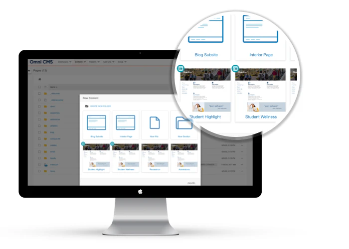 screenshot of Modern Campus CMS